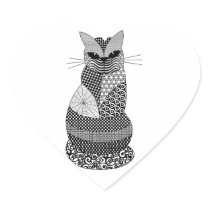 Zentangle Cat Stickers