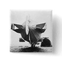 Zeppelin Airship  1908 Button