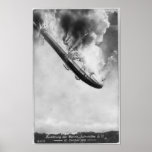 Zeppelin Burning Falling From Sky 1913 Poster