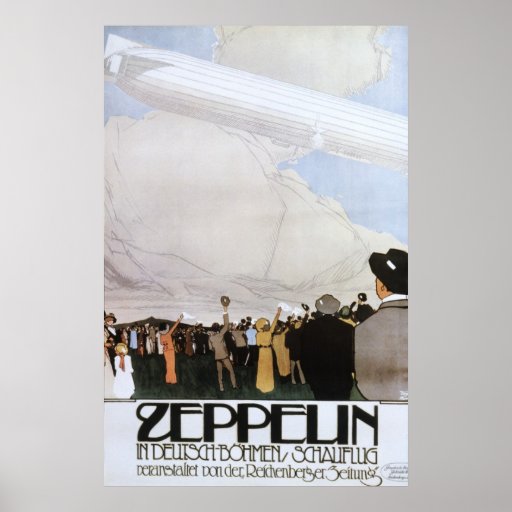 Zeppelin in Deutsch Bohmen Schauflug Posters