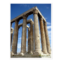 zeus column corner postcard