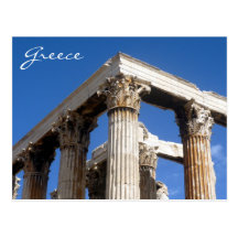 zeus temple greece post card
