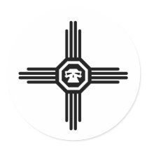 zia skull 1 round sticker