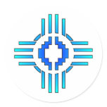 Zia Sun Sign Blue Sticker