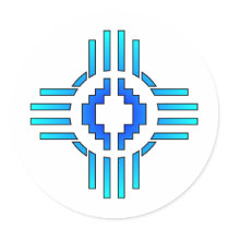 Zia Sun Sign Blue Sticker
