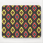 Zig Zag Ikat Black Mouse Pads