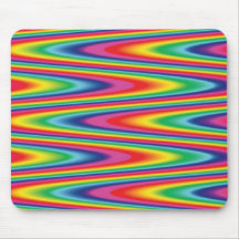 Zig Zag Psychedelic Rainbow Pattern Mousepads