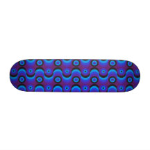 Zigzag curved lines and circles blue purple skate boards