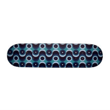 Zigzag curved lines and circles blue shades skateboards