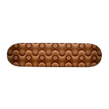 Zigzag curved lines and circles shades of brown skate board deck