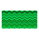zigzag greens personalized photo card
