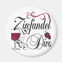 Zinfandel Wine Diva Fridge Magnet