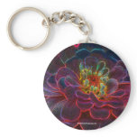 Zinnia Digital Art Flower Photo Keychain