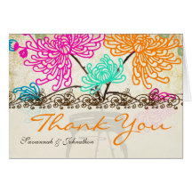 Zinnia Floral Mason Jar Thank You Cards