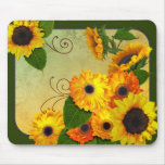 Zinnias and Sunflowers mouse pad mousepads