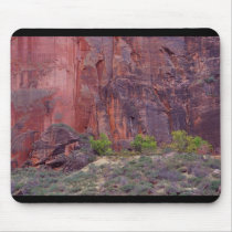 Zion Canyons Big Bend Cliffs Red Mouse Mat