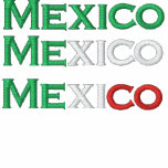 Zipper, Mexico, tri-colour embroidery Hoody