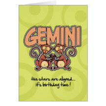 Zodiac  Birthday - Gemini Greeting Cards