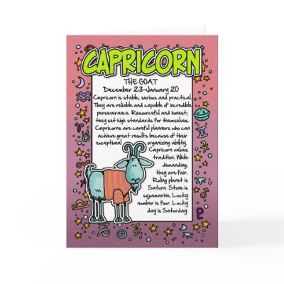 Zodiac - Capricorn Fun Facts Greeting Card by cfkaatje