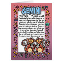 Zodiac - Gemini Fun Facts Greeting Card