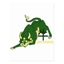 Zodiac- I persevere - Ox Post Card
