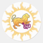 Zodiac Leo Sun Round Sticker
