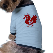 ZODIAC PAPERCUT ROOSTER ILLUSTRATION PET SHIRT