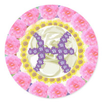 Zodiac Pisces BirthSTar Celebration Round Stickers