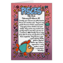 Zodiac - Pisces Fun Facts Greeting Card