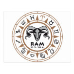 zodiac ram postkarte