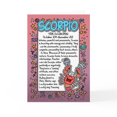 Zodiac - Scorpio Fun Facts Greeting Card by cfkaatje