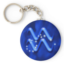 Zodiac sign Aquarius Keychains