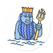 Zodiac sign Aquarius Round Sticker