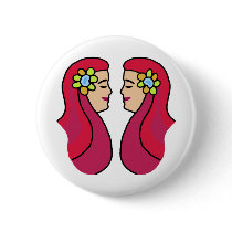 Zodiac sign Gemini Button