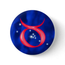 Zodiac sign Taurus Button