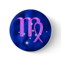 Zodiac sign Virgo Pinback Buttons