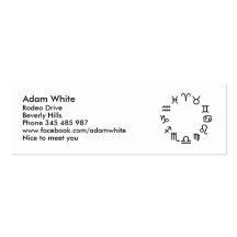 Zodiac signs business cards