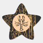 Zodiac Symbols on Gold Sparkle Night Sky Star Stickers