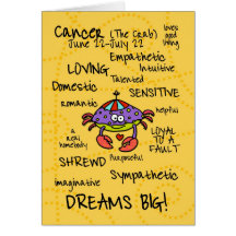 zodiac word cards - cancer