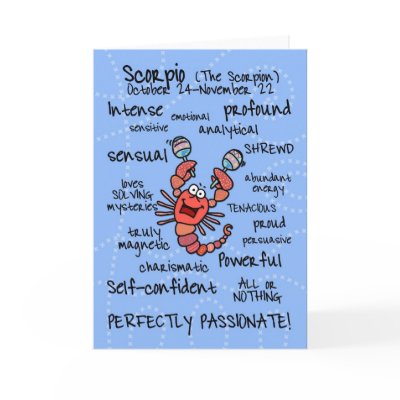 zodiac word cards - scorpio by cfkaatje