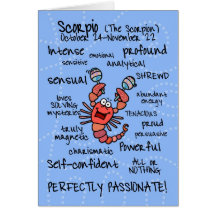 zodiac word cards - scorpio
