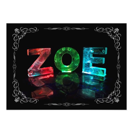 Zoe The Name Zoe in Photograph)3D Lights ( Zazzle
