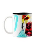 Zoe with bright colours mugs