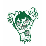zomb green outline t-shirts
