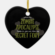 Zombie Apocalypse Fort Christmas Tree Ornament