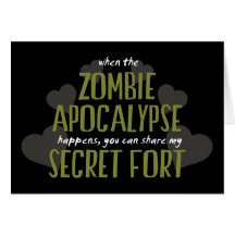 Zombie Apocalypse Fort Greeting Cards