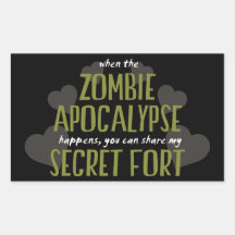 Zombie Apocalypse Fort Rectangle Stickers