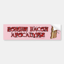 Zombie Bacon Apocalypse bumper sticker PINK