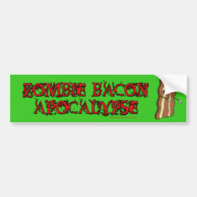 Zombie Bacon Apocalypse GREEN bumper sticker
