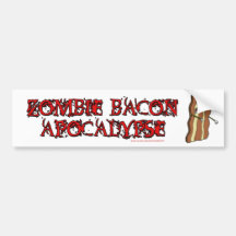 Zombie Bacon Apocalypse WHITE bumper sticker